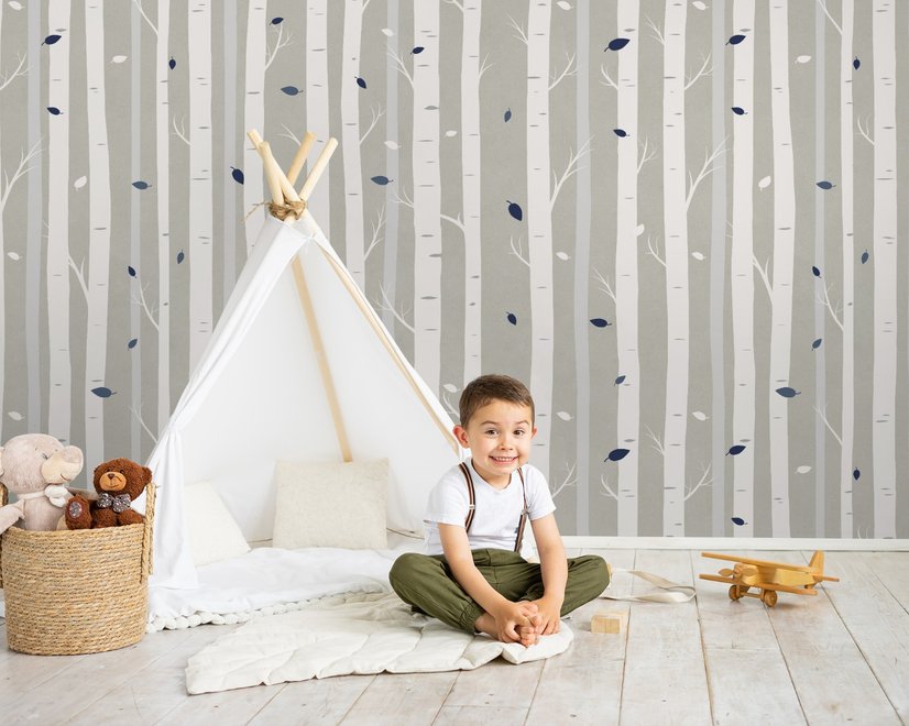 White Tree Branches Wallpaper Mural